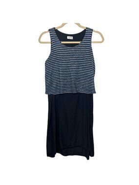 ✨3/$30 Firth Anthropologie XS Navy Blue Striped Tank Dress Sleeveless
